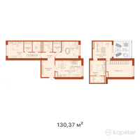 КД Paris — 5-ком 130.4 м² (от 63,881,300 тг)