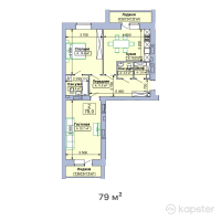 ЖК Центральный — 2-ком 79 м² (от 31,600,000 тг)