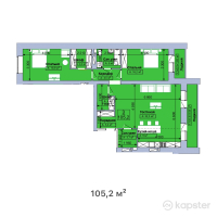 ЖК Центральный — 3-ком 105.2 м² (от 42,080,000 тг)