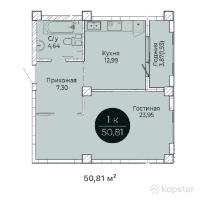 ЖК Ertis — 1-ком 50.8 м² (от 24,134,750 тг)