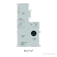 ЖК Ertis — 2-ком 82.2 м² (от 38,619,900 тг)