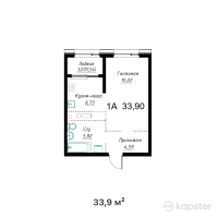 ЖК Maxima City — 1-ком 33.9 м² (от 17,628,000 тг)