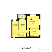 ЖК Береке — 3-ком 102 м² (от 34,683,400 тг)