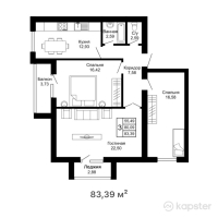 ЖК Grey stone — 3-ком 83.4 м² (от 22,515,300 тг)