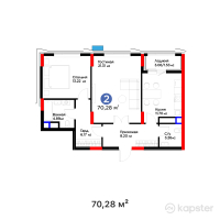 ЖК MoD. Urban — 2-ком 70.3 м² (от 37,951,200 тг)