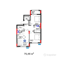 ЖК MoD. Urban — 3-ком 75.5 м² (от 40,295,640 тг)