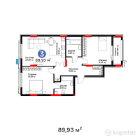 ЖК MoD. Urban — 3-ком 89.9 м² (от 44,875,070 тг)