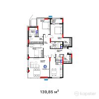 ЖК MoD. Urban — 4-ком 139.9 м² (от 66,791,760 тг)