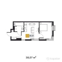 Апарт-отель Turkistan Apartments — 1-ком 38.1 м² (от 24,745,500 тг)