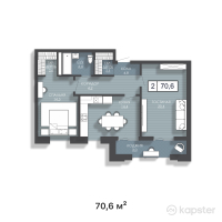 ЖК Status — 2-ком 70.6 м² (от 38,830,000 тг)