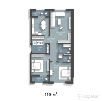 ЖК Status — 3-ком 119 м² (от 65,450,000 тг)