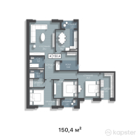 ЖК Status — 4-ком 150.4 м² (от 82,720,000 тг)