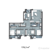 ЖК Status — 5-ком 178.3 м² (от 98,065,000 тг)