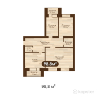 ЖК Бавария — 3-ком 98.8 м² (от 25,688,000 тг)