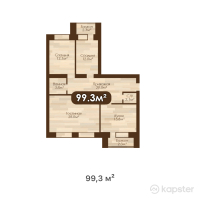 ЖК Бавария — 3-ком 99.3 м² (от 25,818,000 тг)