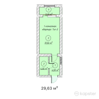 ЖК Bai Orda — 1-ком 29.6 м² (от 9,777,900 тг)