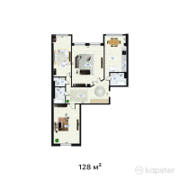 ЖК Samal Park — 3-ком 128 м² (от 39 680 000 тг)