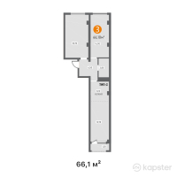 ЖК Shahar — 2-ком 66.1 м² (от 21,019,800 тг)