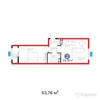 Бигвилль Атамұра — 2-ком 53.8 м² (от 20,160,000 тг)