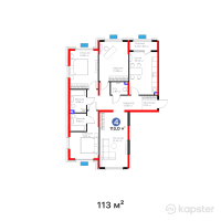 Бигвилль Атамұра — 4-ком 113 м² (от 42,375,000 тг)