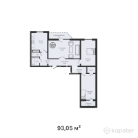 ЖК Novy Bereg — 3-ком 93.1 м² (от 33,032,750 тг)