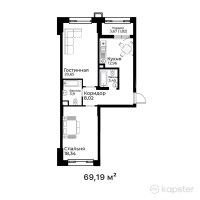 ЖК Qasiet — 2-ком 69.2 м² (от 33,557,150 тг)