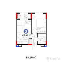ЖК Arena City — 2-ком 38.6 м² (от 19,005,150 тг)