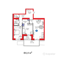 ЖК BESTEREK — 3-ком 84.4 м² (от 76,351,025 тг)