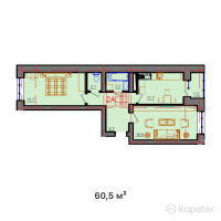 ЖК Qurmangazy — 2-ком 60.5 м² (от 14,520,000 тг)