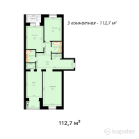 ЖК Novo Park — 3-ком 112.7 м² (от 30,429,000 тг)