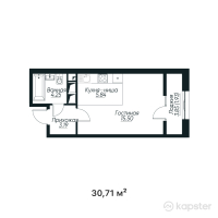 ЖК Tandau — 1-ком 30.7 м² (от 16,859,790 тг)