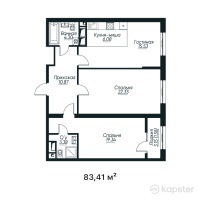 ЖК Tandau — 3-ком 83.4 м² (от 37,034,040 тг)