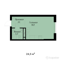 ЖК MEREI — 1-ком 24.5 м² (от 22,295,000 тг)