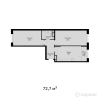 ЖК MEREI — 2-ком 72.7 м² (от 43,329,200 тг)