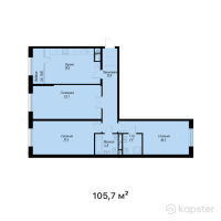 ЖК MEREI — 3-ком 105.7 м² (от 55,703,900 тг)