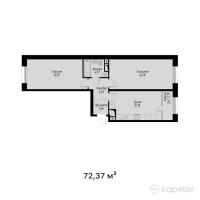 ЖК UMAI — 2-ком 72.4 м² (от 46,823,390 тг)