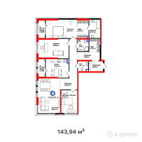 ЖК Verdi — 4-ком 143.9 м² (от 110,258,040 тг)