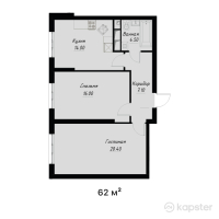 ЖК Gul Dala — 2-ком 62 м² (от 30,628,000 тг)