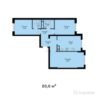 ЖК Gul Dala — 3-ком 85.6 м² (от 41,088,000 тг)