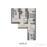 ЖК Compass North — 3-ком 87.6 м² (от 36,358,150 тг)