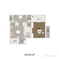 ЖК Turan Apartments — 4-ком 157.1 м² (от 78,210,900 тг)