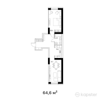 ЖК Riverside — 2-ком 64.6 м² (от 29,070,000 тг)