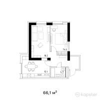 ЖК Riverside — 2-ком 66.1 м² (от 29,745,000 тг)