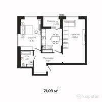 ЖК Sunset Avenue — 2-ком 71.1 м² (от 40,876,750 тг)