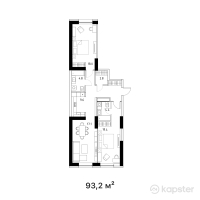 ЖК Riverside — 2-ком 93.2 м² (от 41,940,000 тг)