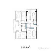 ЖК Riverside — 5-ком 238.4 м² (от 107,280,000 тг)