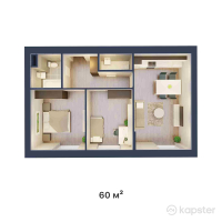 ЖК Alatau — 3-ком 60 м² (от 18,000,000 тг)