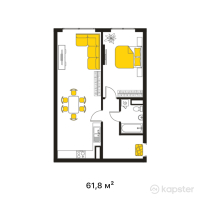 ЖК East Residence — 2-ком 61.8 м² (от 18,540,000 тг)