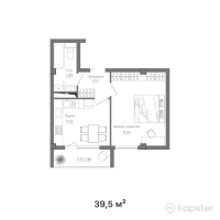 КГ Жана Куат — 1-ком 39.5 м² (от 11,850,000 тг)