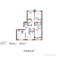 ЖК Дом на Букетова — 4-ком 112.6 м² (от 40,212,480 тг)